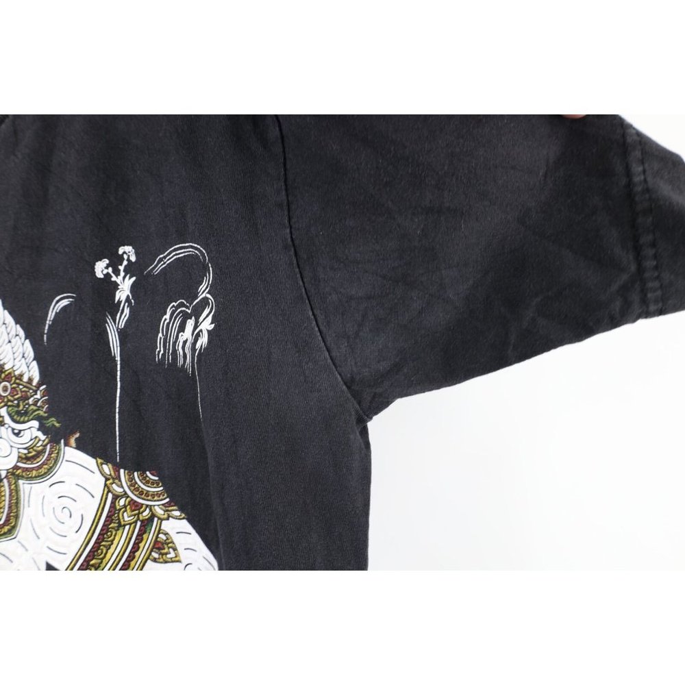 Vintage Streetwear Mens Medium Faded Hanuman Transform Thailand T-Shirt Black - Picture 7 of 12